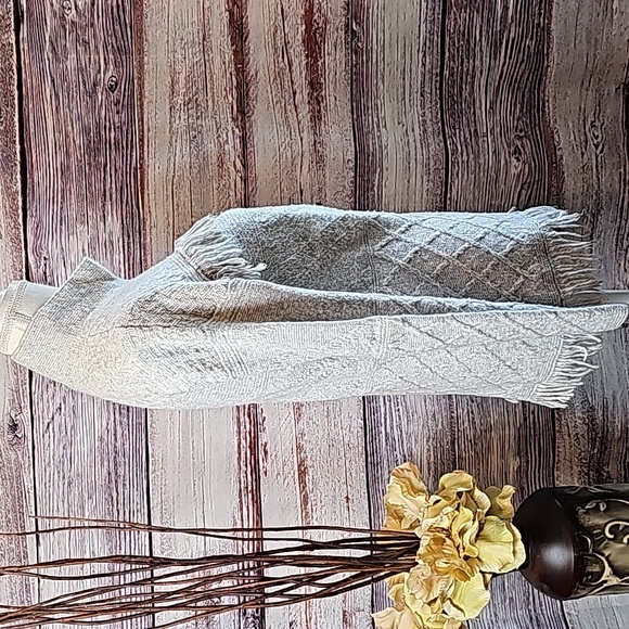 SONOMA GRAY FRINGE LONG SLEEVE MOCK TURTLE NECK SWEATER - Picture 7 of 12